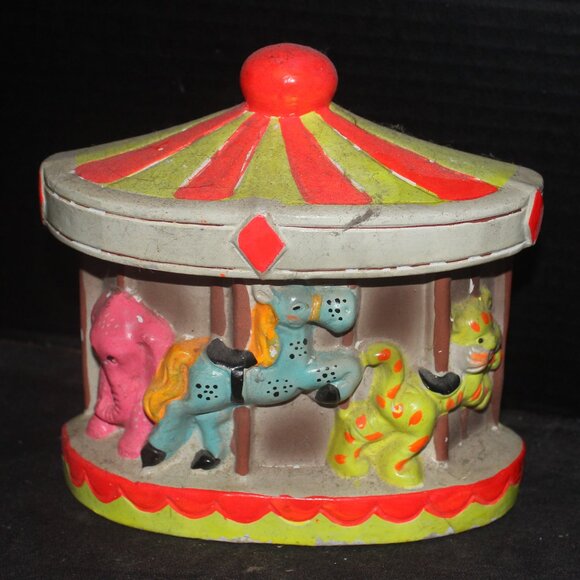 Antique Merry Go Round Coin Bank - Picture 1 of 4